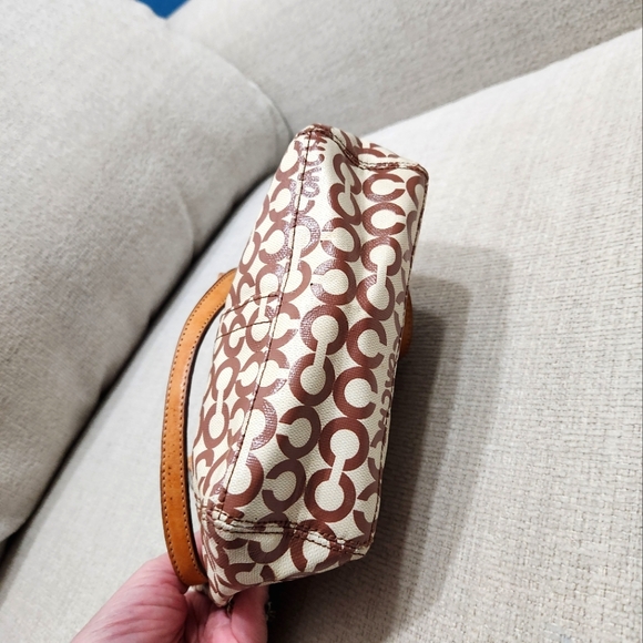 Rare Coach Leah Op Art Coated Canvas Handbag Purse - Picture 8 of 11